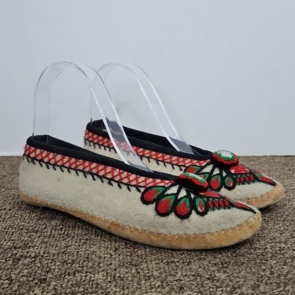 Vintage Polish Highlander Handmade Felt  Slippers Sz 35
